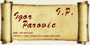 Igor Parović vizit kartica